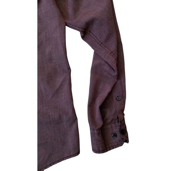 Michael Brandon Maroon Casual Button-Down Shirt - Picture 5 of 7